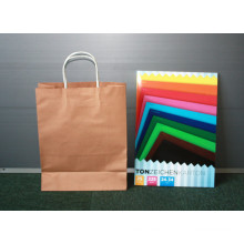 Brown Kraft Paper Shopping Gift Bags with Twisted Paper Handles